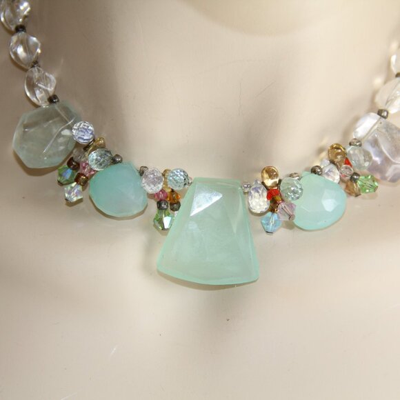 Chalcedony, Milky Quartz, Clear Quartz and Crystal Necklace. Gorgeous - Picture 12 of 13
